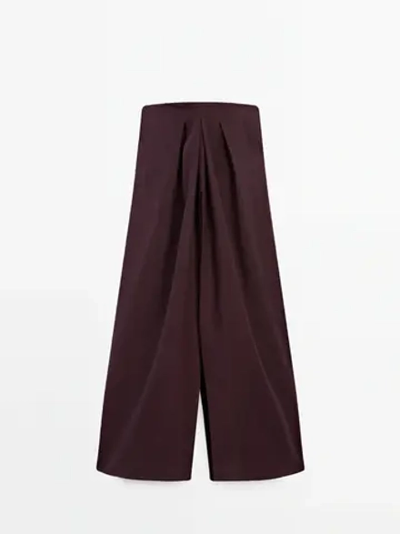 Massimo Dutti Комбинезон из 100% льна - Studio, бордовый