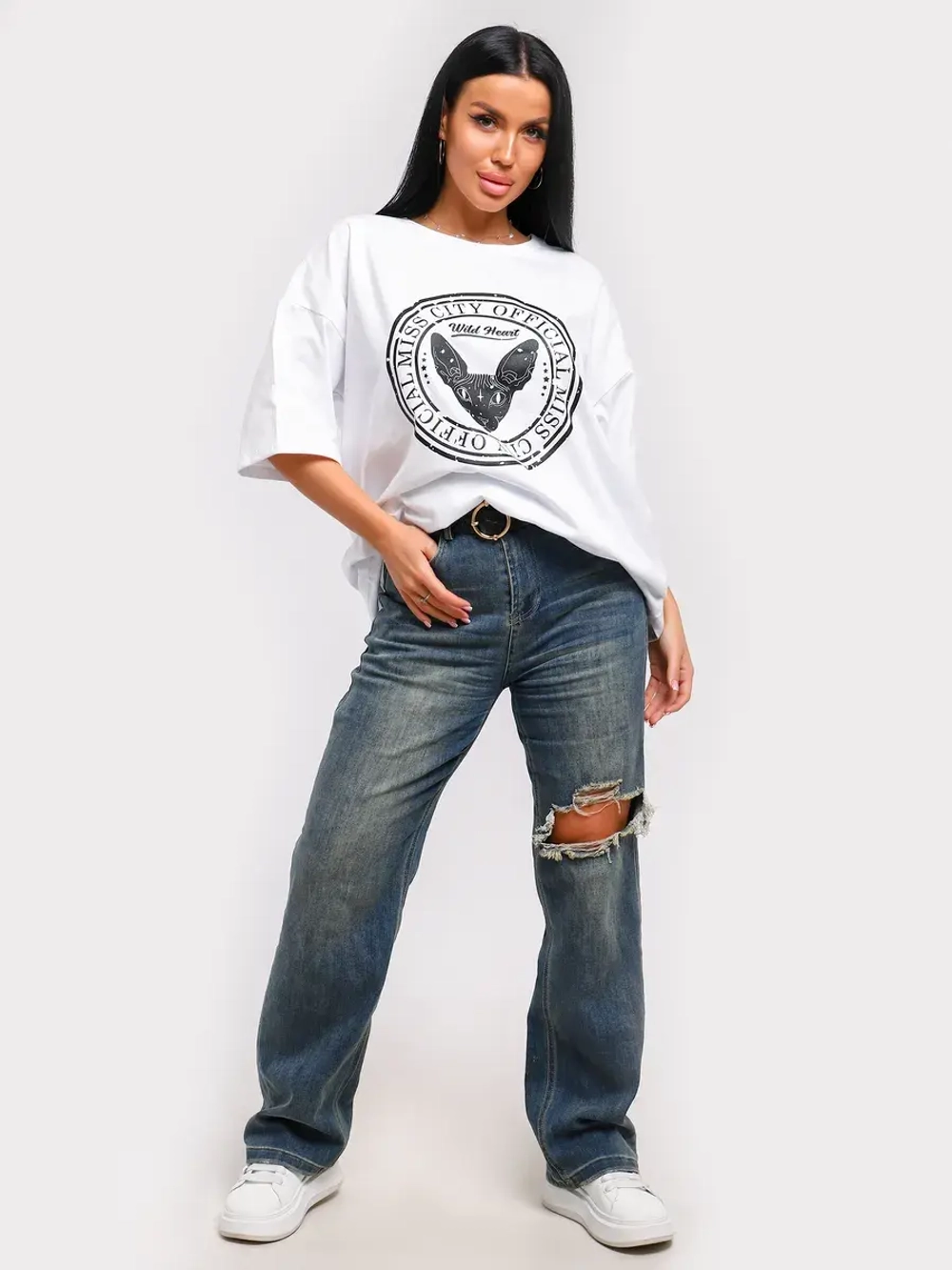 Футболка оверсайз больших размеров принт