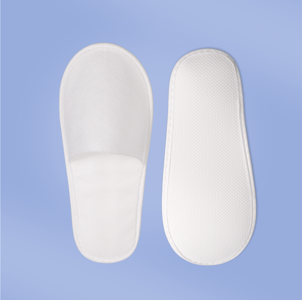 Тапки пэт, закрытый мыс (100 пар) одноразовые подошва 3 мм, белые