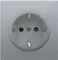 Donel R98 алюминий накладка для розетки Schuko с заземлением, со шторками 16A 250 В~, серия DA