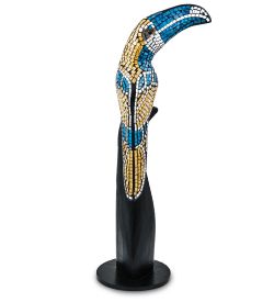 23-029-05 Н-р статуэток из трех «Тукан» дерево+стекл.мозаика (50,40,30 см)