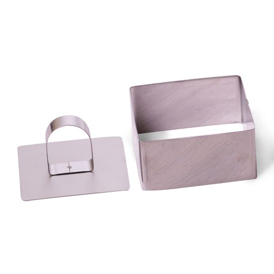 Форма для выкладки/вырубки квадратная 8х8х4,5 см. с прессом Kamille KM 7770 из нержавеющей стали