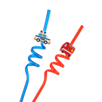 Трубочки для коктейлей пластиковые «Машинки» ассорти, 4 шт