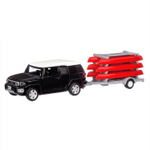 Модель 1:43 Toyota FJ Cruiser c прицепом с досками для серфинга, открываются двери, инерция