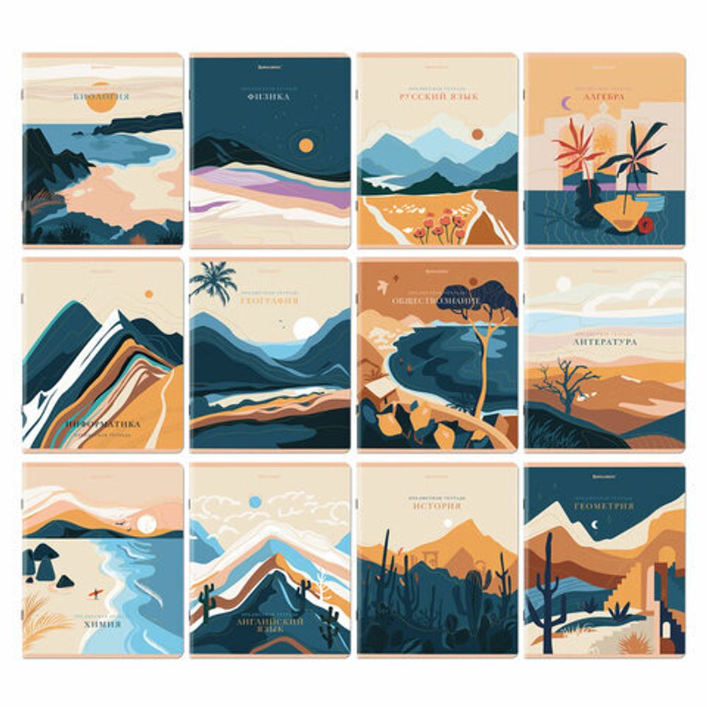 Тетради предметные, КОМПЛЕКТ 12 ПРЕДМЕТОВ, "ELEGANCE", 48 л., SoftTouch, фольга, BRAUBERG, 404611