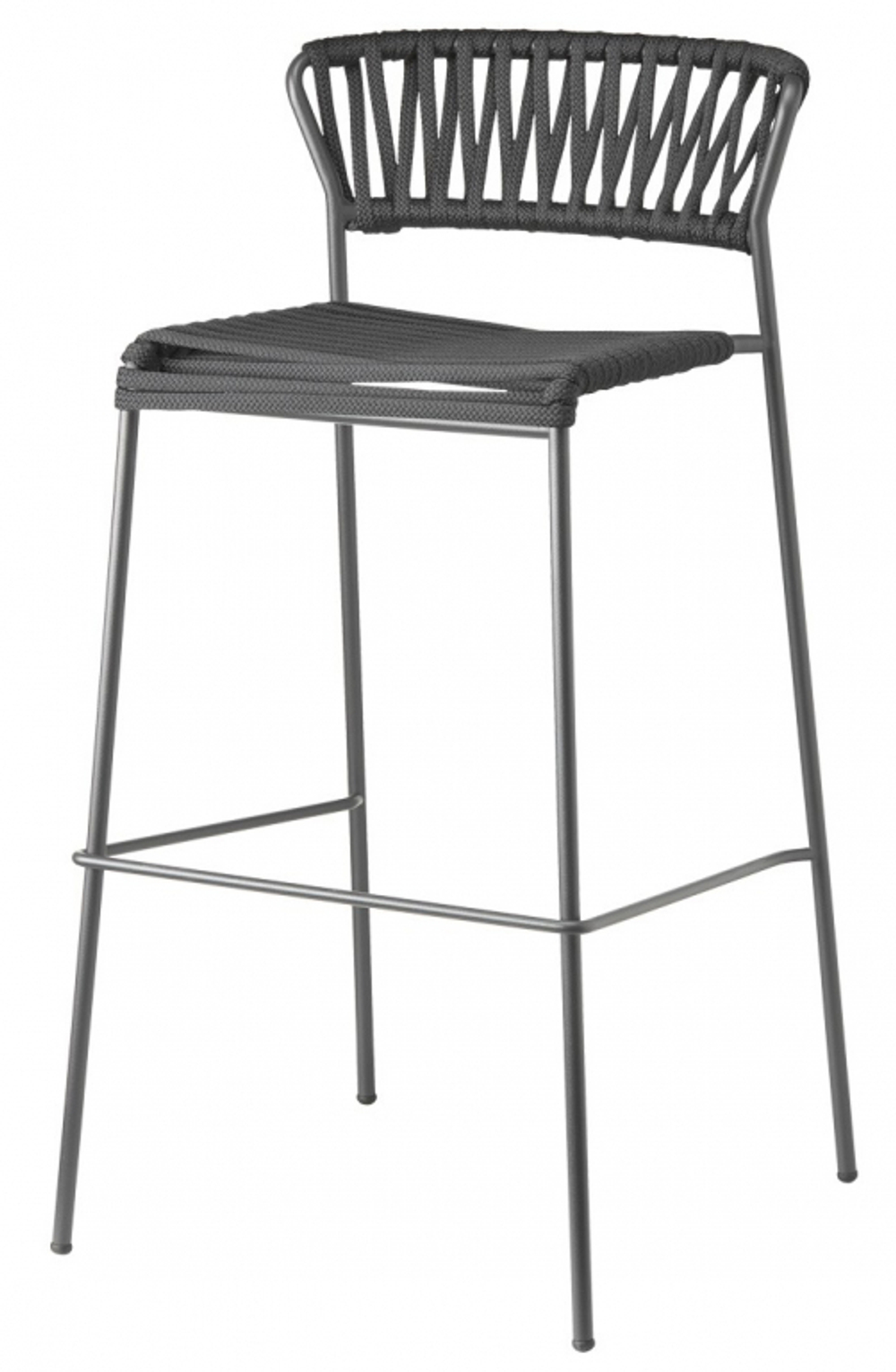 Стул барный плетеный Scab Design Lisa Filo, антрацит, черный