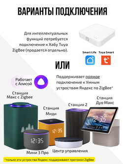 Умный датчик температуры и влажности ZigBee для Алисы с экраном