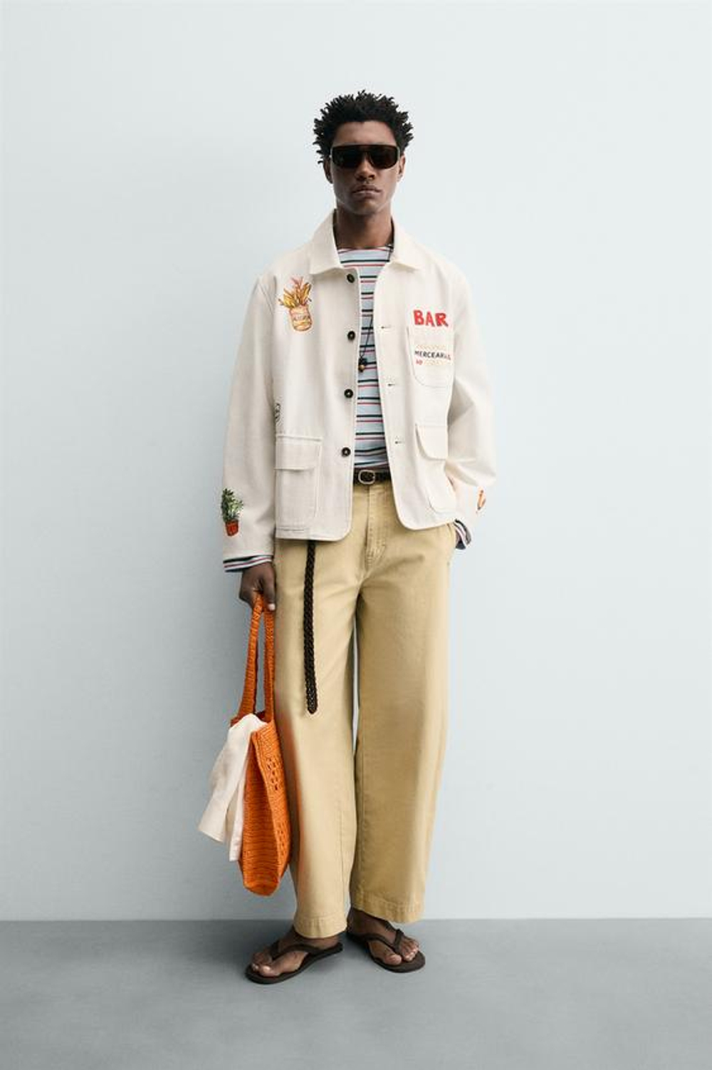 ZARA БРЮКИ BALLOON FIT С ЭФФЕКТОМ ПОТЕРТОСТИ, СВЕТЛО-ЖЕЛТЫЙ