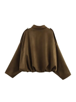 Куртка-бомбер замшевый