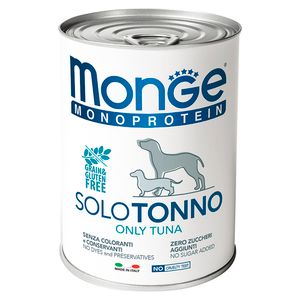 Влажный корм Monge Dog Monoprotein для собак, паштет из тунца, консервы 400 г