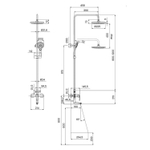 Душевая система 35к IDDIS RAYWT3Fi06 "Ray" лейка "Тропический душ", БЕЛЫЙ матовый