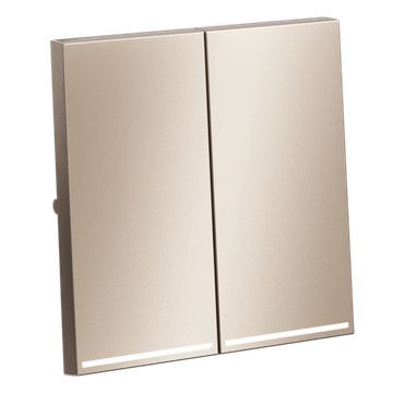 Клавиши для выключателя/переключателя двухклавишного с подсветкой, S70 Metal (платина)