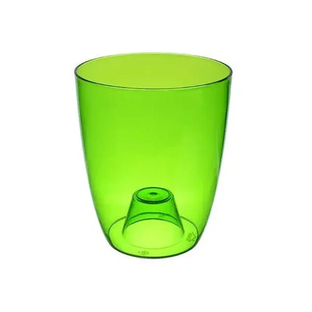 Кашпо ОРХИДЕЯ D125мм Зеленый прозрачный 0,15,126х0,126м (комплект 24 шт)