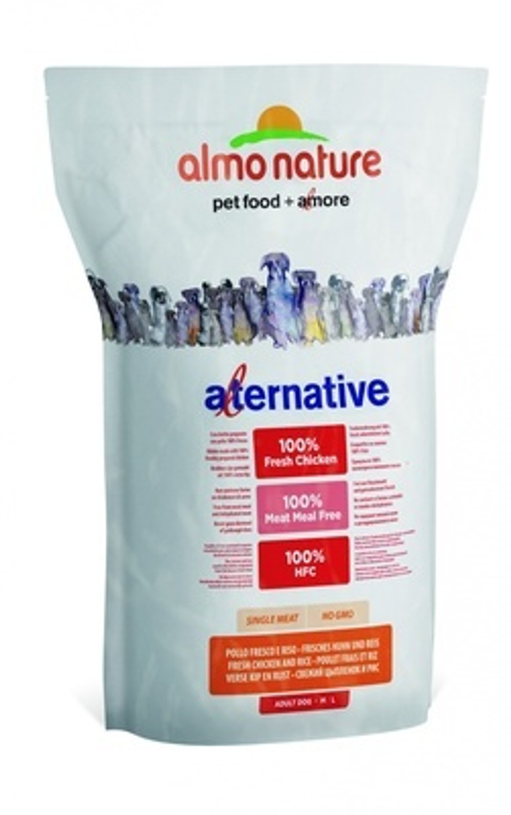 Almo Nature Alternative Корм со свежим цыпленком и рисом (50 % мяса) 9,5 кг