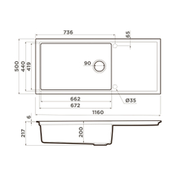 Кухонная мойка Sintesi 116-GR Artceramic/leningrad grey 4997124