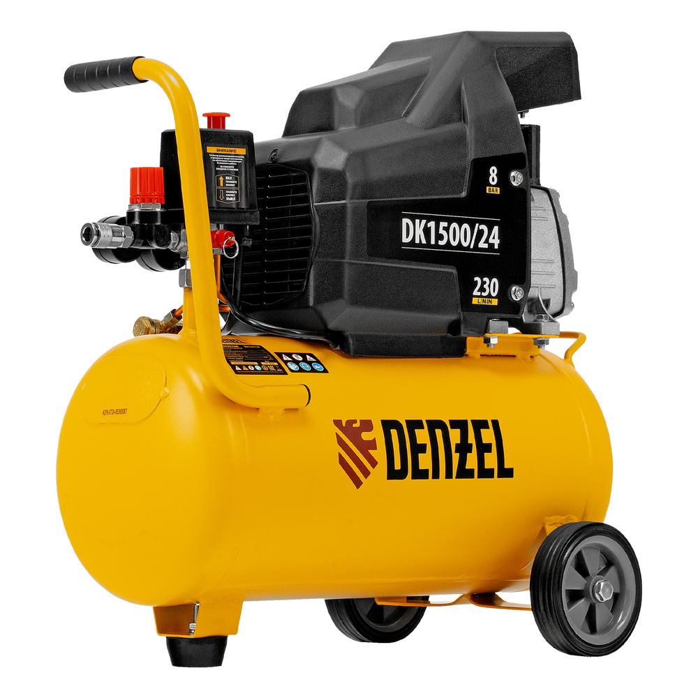 Компрессор воздушный DK1500/24, Х-PRO 1.5 кВт, 230 л/мин, 24 л Denzel