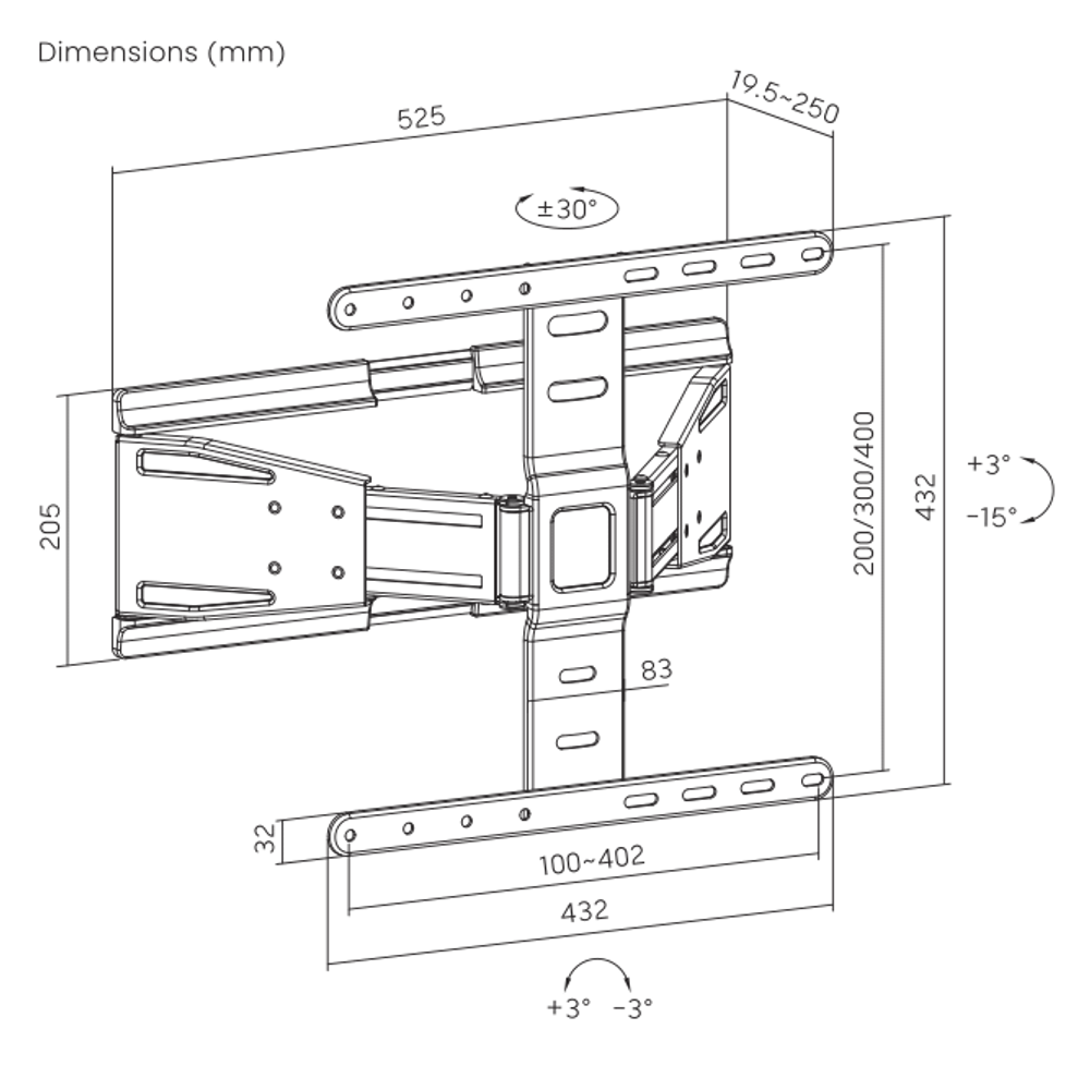 Кронштейн для телевизора наклонно-поворотный Ultramounts СПРУТОС 955