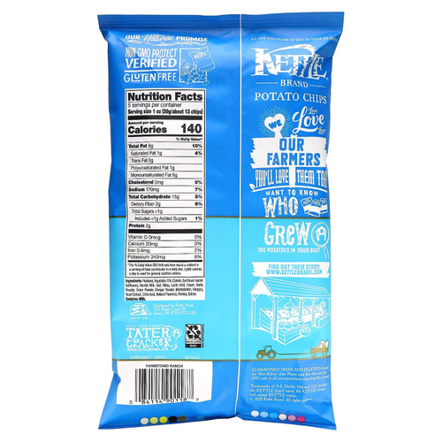 Kettle Foods, картофельные чипсы, Farmstanding Ranch, 141 г (5 унций)