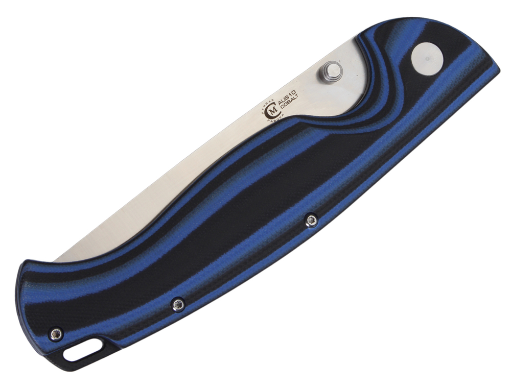 Нож складной Кузница Семина "Сибиряк" сталь AUS10 рукоять черно-синяя