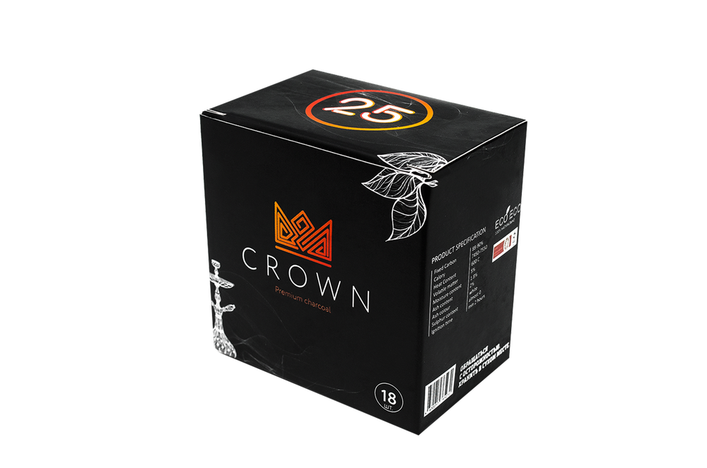 Уголь кокосовый Crown 25мм/18шт (0,25кг)