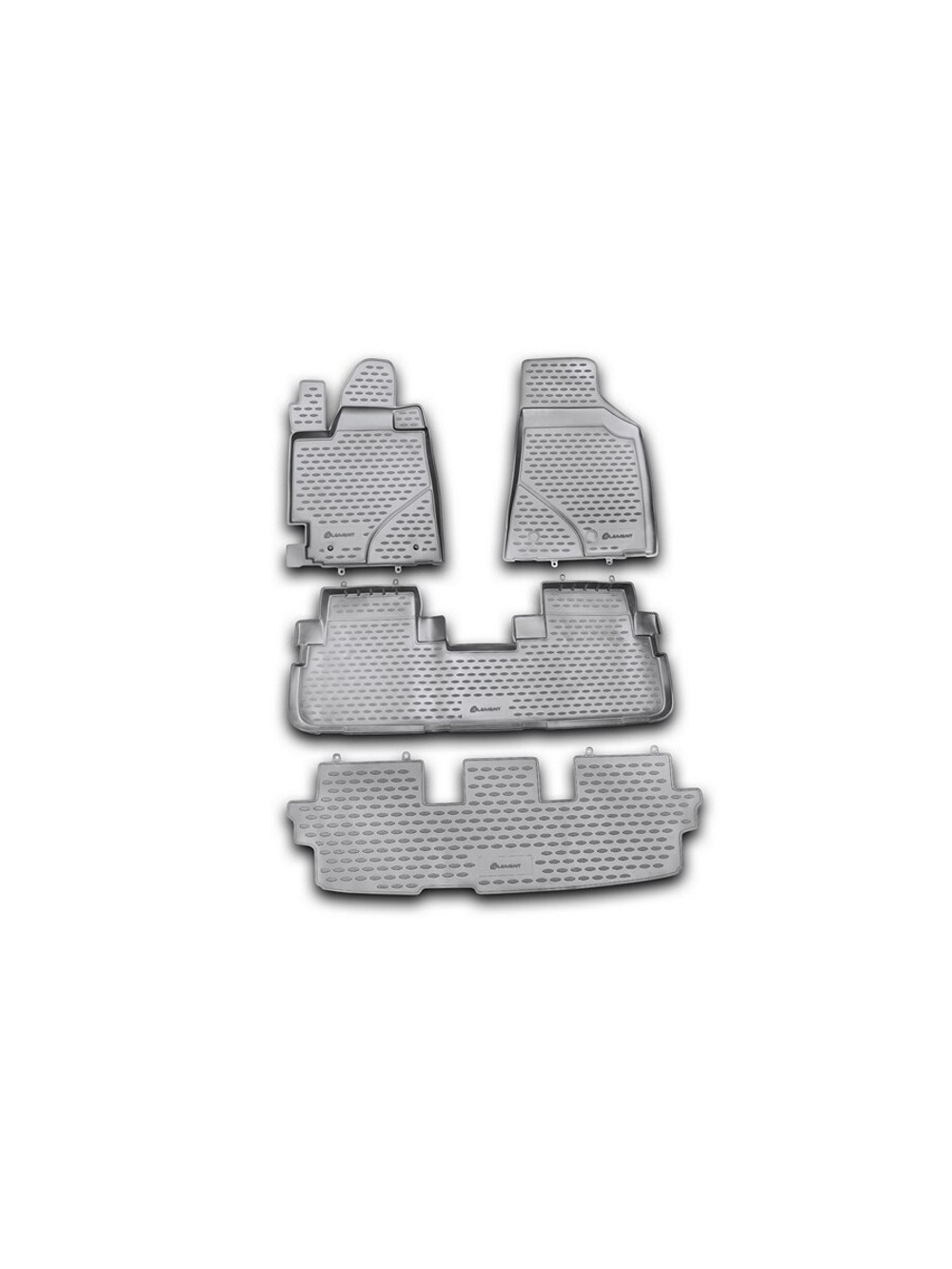 Коврики в салон для TOYOTA Highlander, 2010-2014, 4 шт. (полиуретан, серые) NLC.48.50.211K