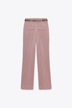 ZARA ПРЯМЫЕ БРЮКИ С РЕМНЕМ, МАРСАЛА