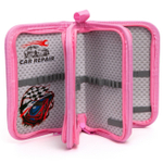 Пенал 3 отделения Alingar, искусственный мех, молния, 120 х 190 мм, "Fur roses", микс (розовый, голубой, фиолетовый, св-розовый)