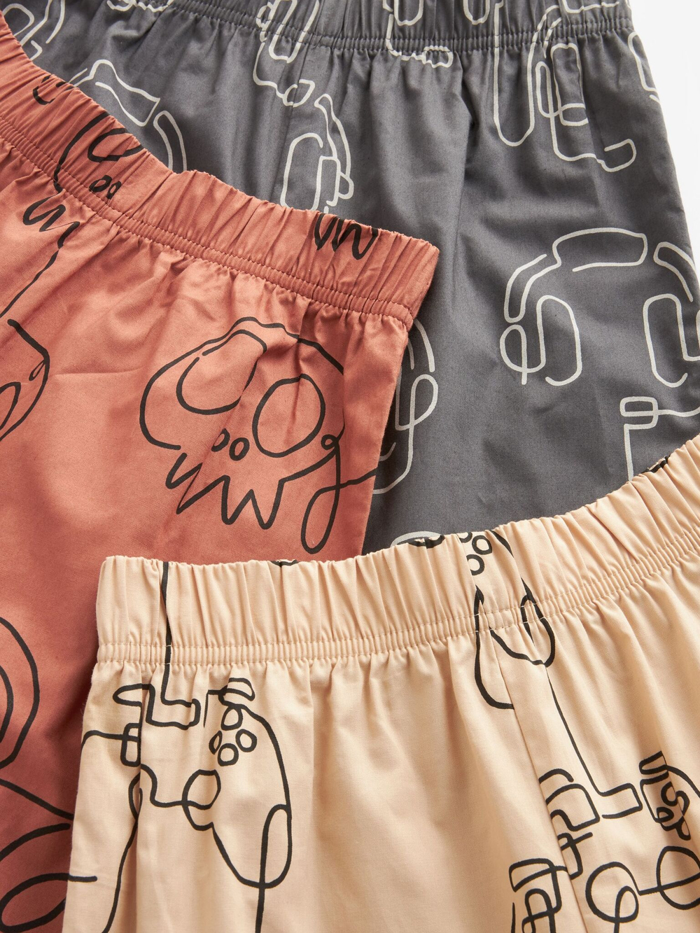 Пижама для мальчика Next Q69-865, 3 шт., Темно-серый, Песочный, Кирпичный