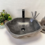 Каменная раковина из речного камня RS-63872 (54*45*15) 0123