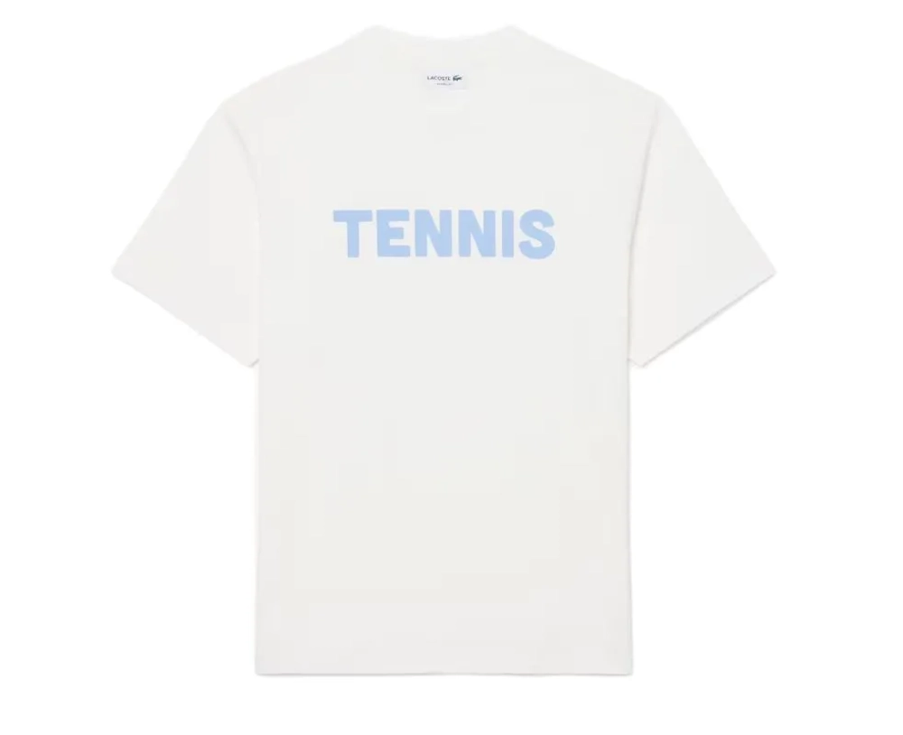 Мужская теннисная футболка Lacoste Printed Cotton - flour