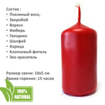 Свеча красная чакровая / МУЛАДХАРА - 10х5 см