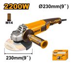 Угловая шлифовальная машина 230мм 2200 Вт INGCO AG220018 INDUSTRIAL