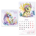 Календарь на скрепке 2024 Символ года «Дракон-Семья» 29*29 см