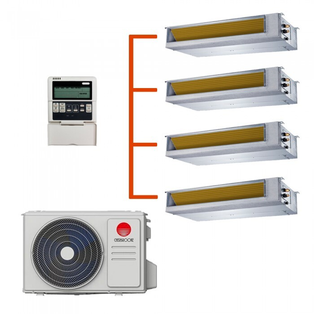 Мульти сплит-система CHERBROOKE канальная на 4 комнаты (20+20+20+20 кв.м.)