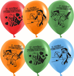 Шар (12''/30 см) Пиксели, С Днем Рождения!, Ассорти, пастель, 2 ст, 25 шт.