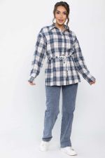 Рубашка хлопковая Джанет (сине-белая) Б14272-4М LT Collection