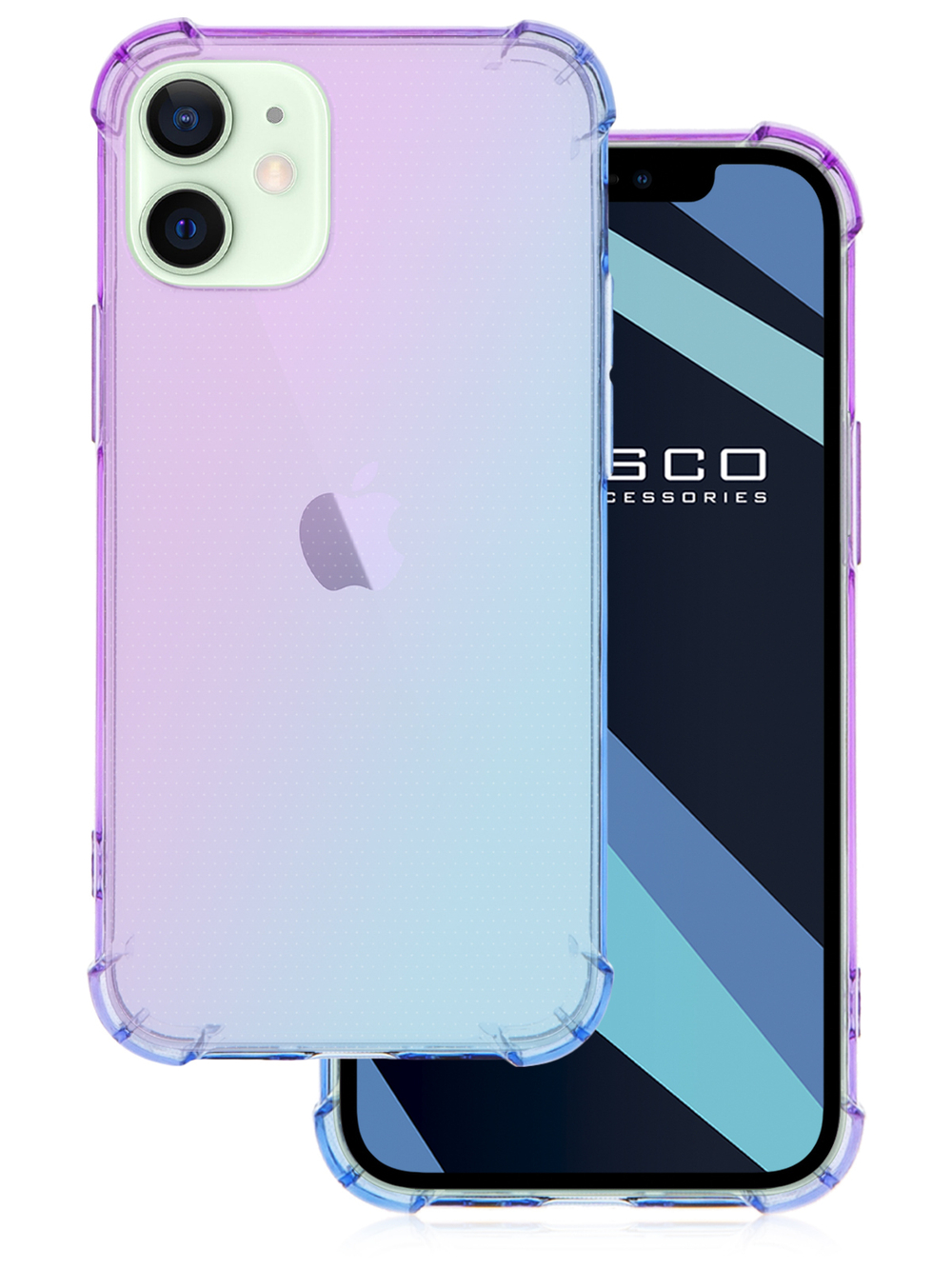 Чехол ROSCO для Apple iPhone 12 mini оптом (арт. IP12MINI-HARD-TPU-VIOLET-BLUE)