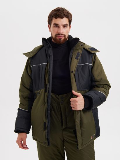 Костюм зимний "Дрим" полукомбинезон (хаки/черный)