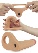 Телесная вибронасадка для двойного проникновения The Ultra Soft Double-Vibrating - 15,8 см. (Цвет: телесный)