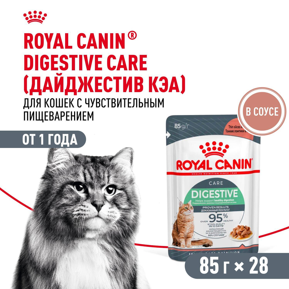 Royal Canin Digest Sensitive Корм консервированный для взрослых кошек в соусе 85г