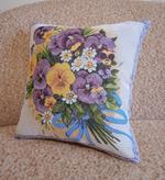 Декоративный гобеленовый чехол для интерьерной подушки Анютин букет 38*38