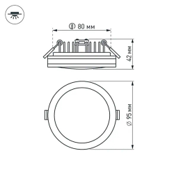 Светодиодная панель LTD-95SOL-10W Warm White (Arlight, IP44 Пластик, 3 года) 017985