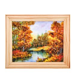 AMB-54/ 3 Картина «Красота природы» (с янтарной крошкой) дер.рамка 12х15