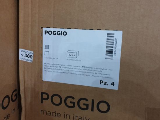 Табурет пластиковый Poggio белый