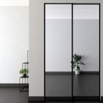 Дверь-купе ARISTO FLAT, зеркало, профиль черный матовый