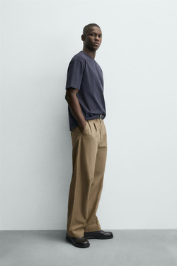 ZARA ФУТБОЛКА RELAXED FIT, СИНИЙ