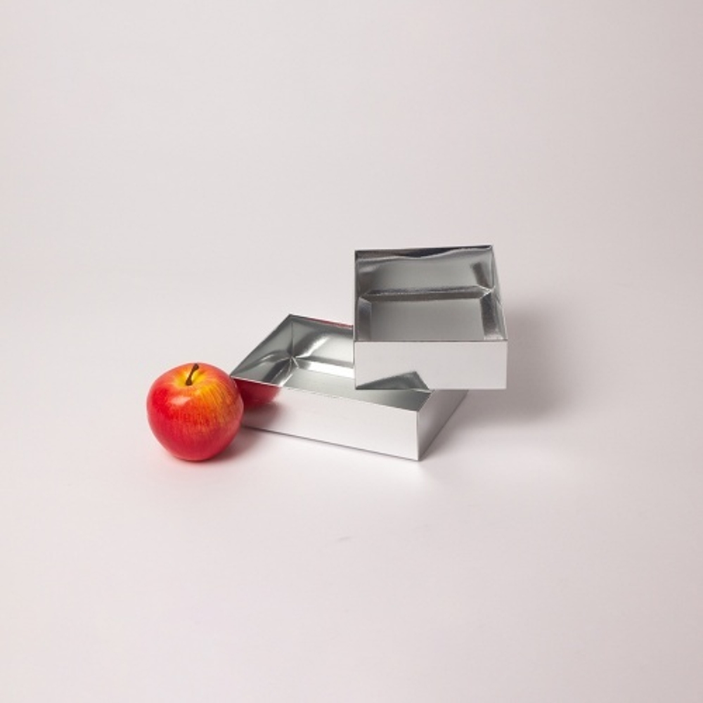 Коробка крышка-дно 17x4x12, серебро, картон глянцевый