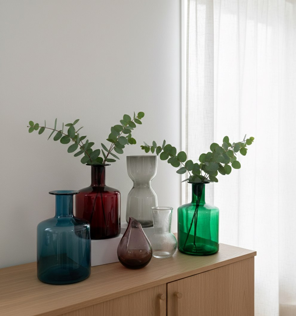 Ваза стеклянная Kanna, зеленый, стекло