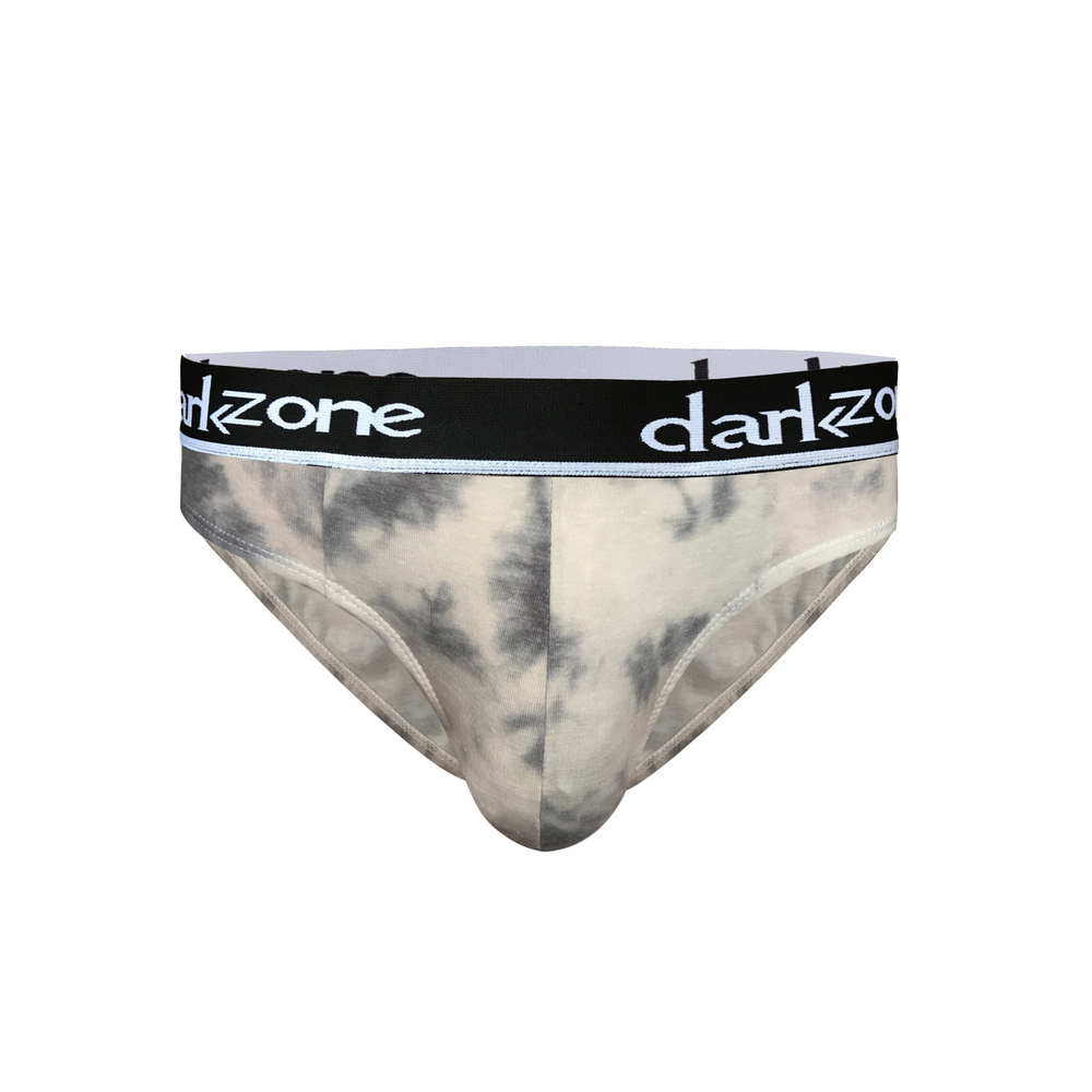 Мужские трусы брифы светло-серые с принтом DARKZONE DZN6391