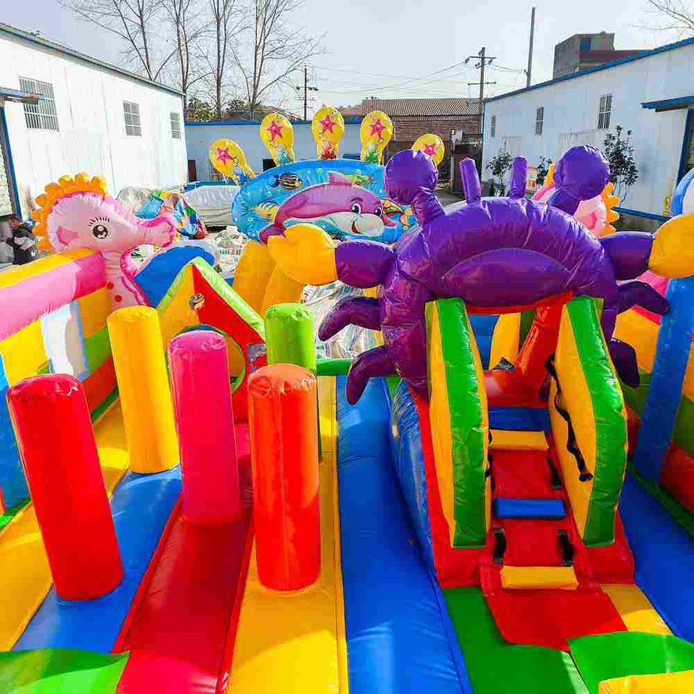 Коммерческий надувной батут «В гостях у дельфинов 2», 10*5*5 м